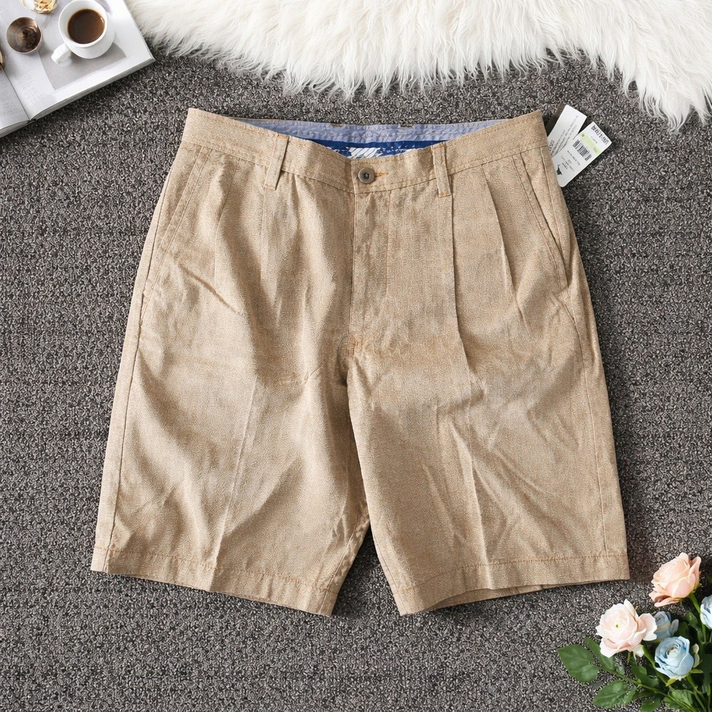 Tommy Bahama Mens 30 Havana Herringbone 2 Silk Cotton Shorts British Bourbon NWT